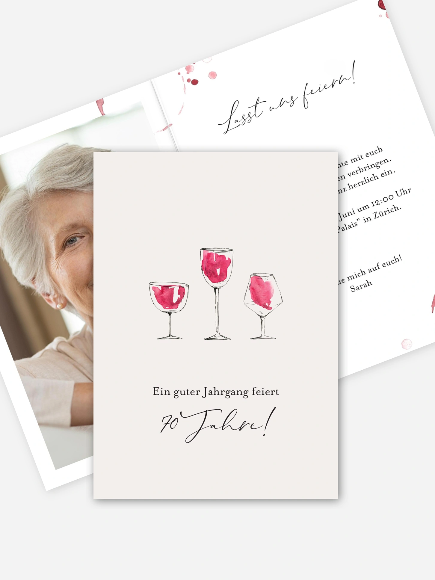 Einladung 70. Geburtstag Wein
