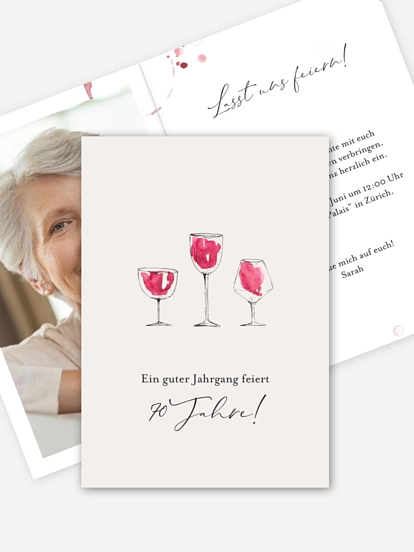 Einladung 70. Geburtstag Wein