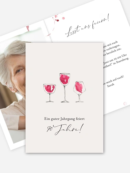 Einladung 70. Geburtstag Wein