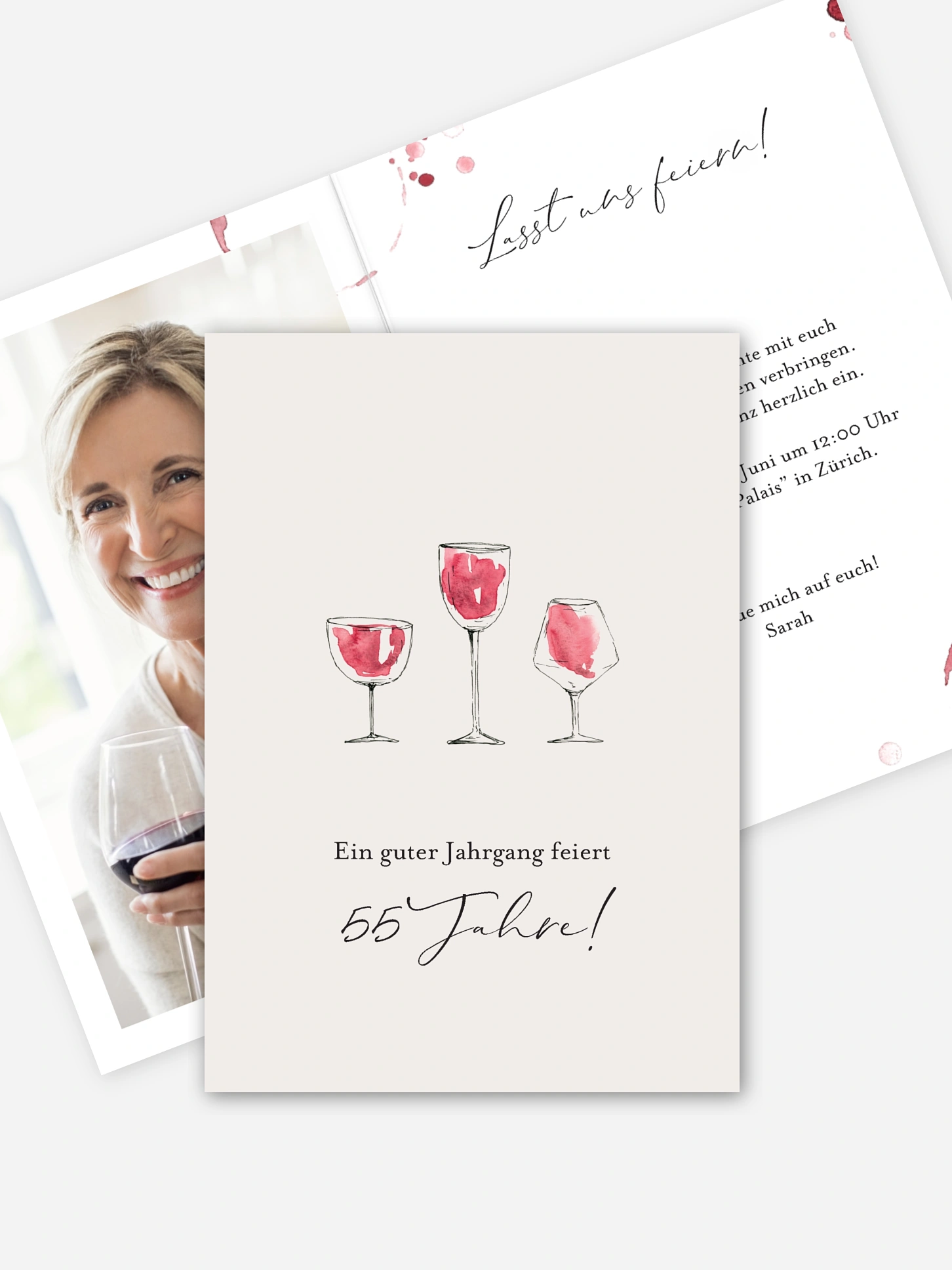 Geburtstagseinladung Wein