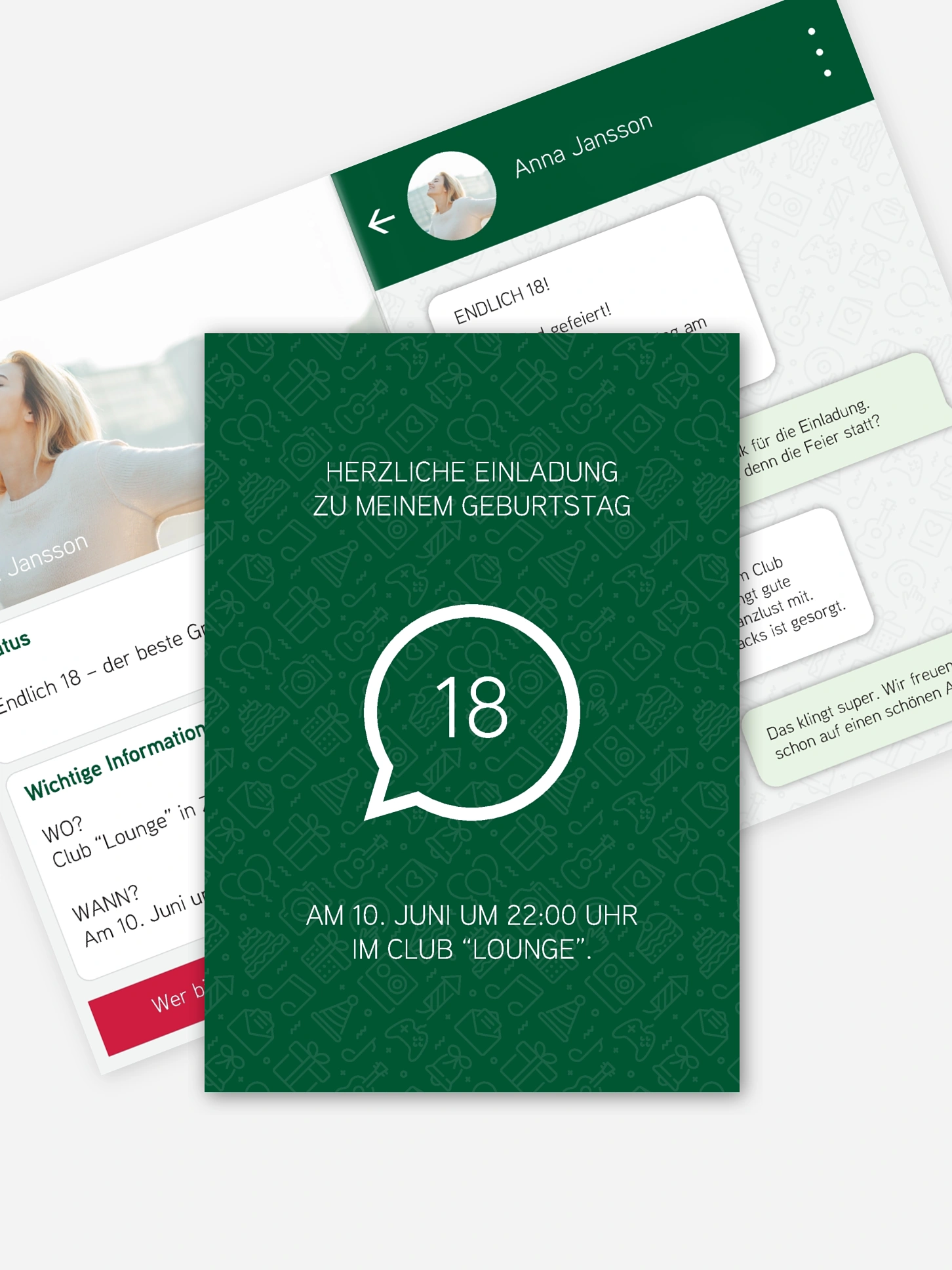 Einladung 18. Geburtstag Messenger