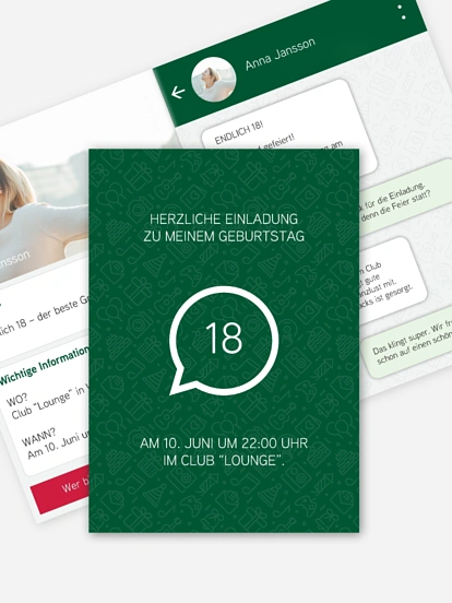 Einladung 18. Geburtstag Messenger