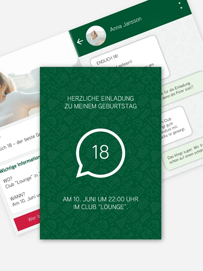 Einladung 18. Geburtstag Messenger