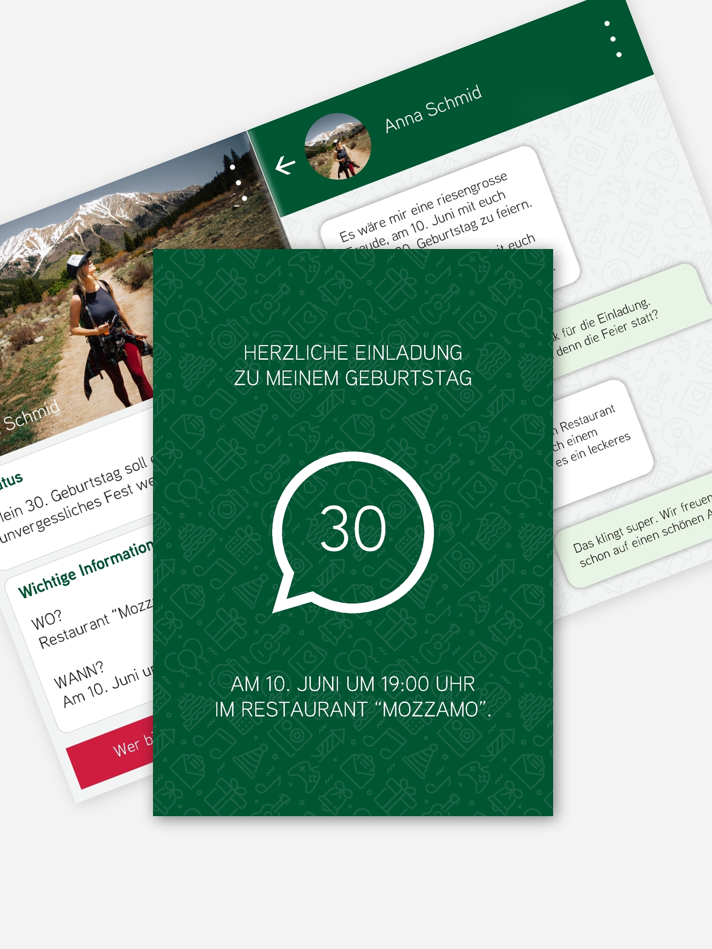 Einladung 30. Geburtstag Messenger