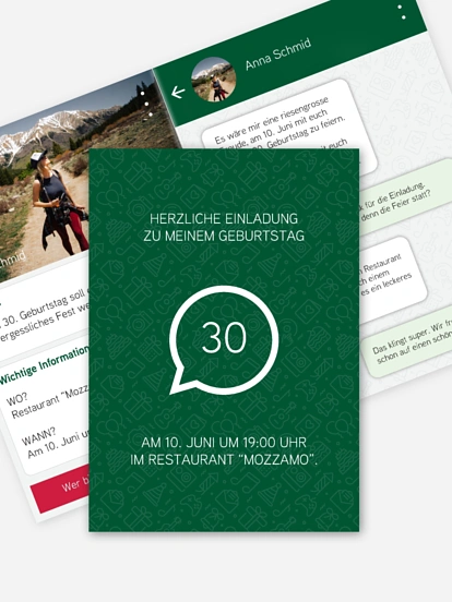 Einladung 30. Geburtstag Messenger