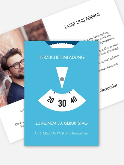 Einladung 30. Geburtstag Parkscheibe