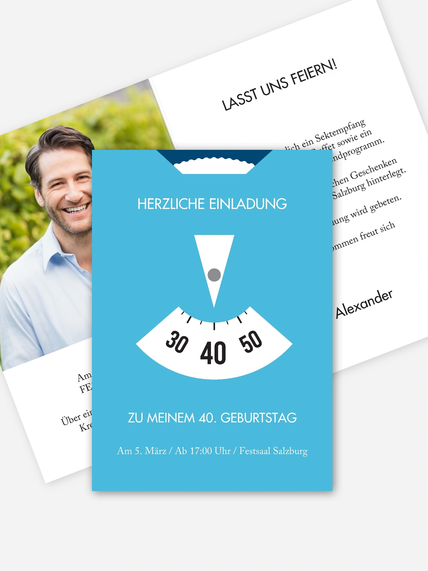 Einladung 40. Geburtstag Parkscheibe