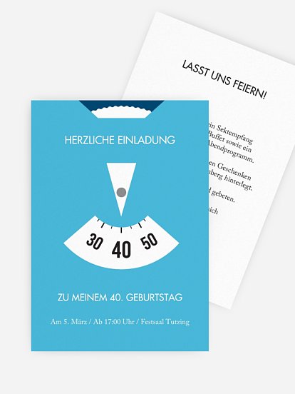 Einladung 40. Geburtstag Parkscheibe