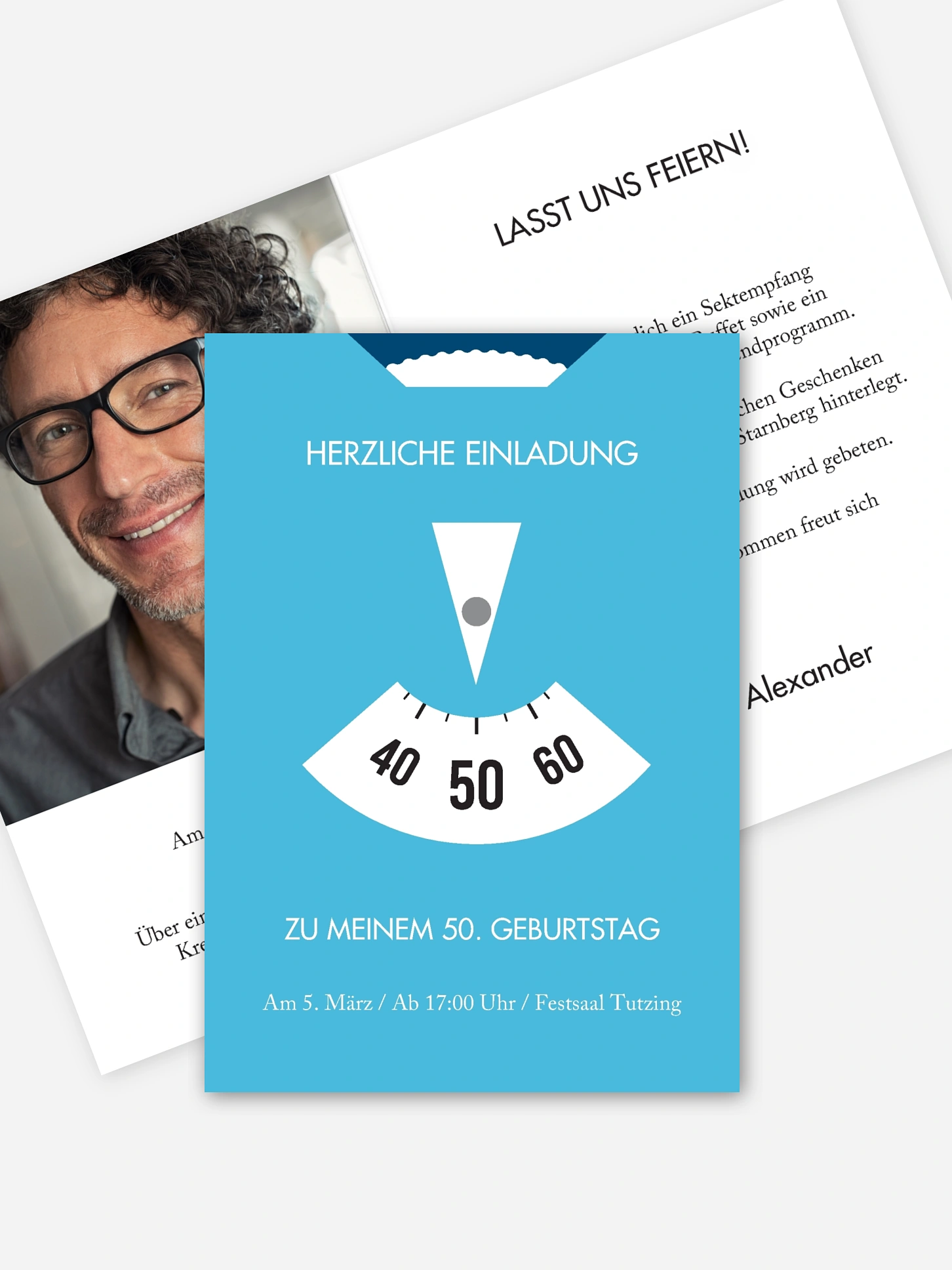 Einladung 50. Geburtstag Parkscheibe