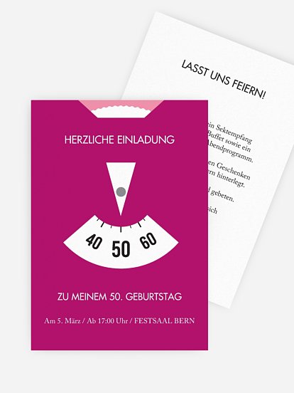 Einladung 50. Geburtstag Parkscheibe