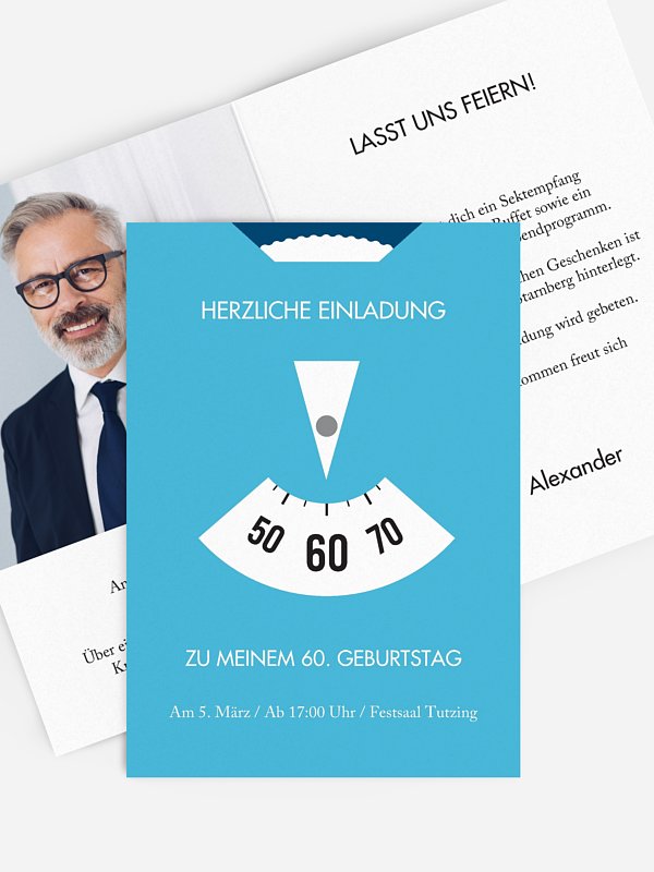 Einladung 60. Geburtstag Parkscheibe
