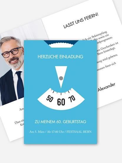 Einladung 60. Geburtstag Parkscheibe