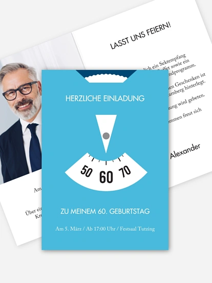 Einladung 60. Geburtstag Parkscheibe