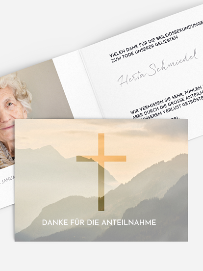 Trauerdanksagung Adé