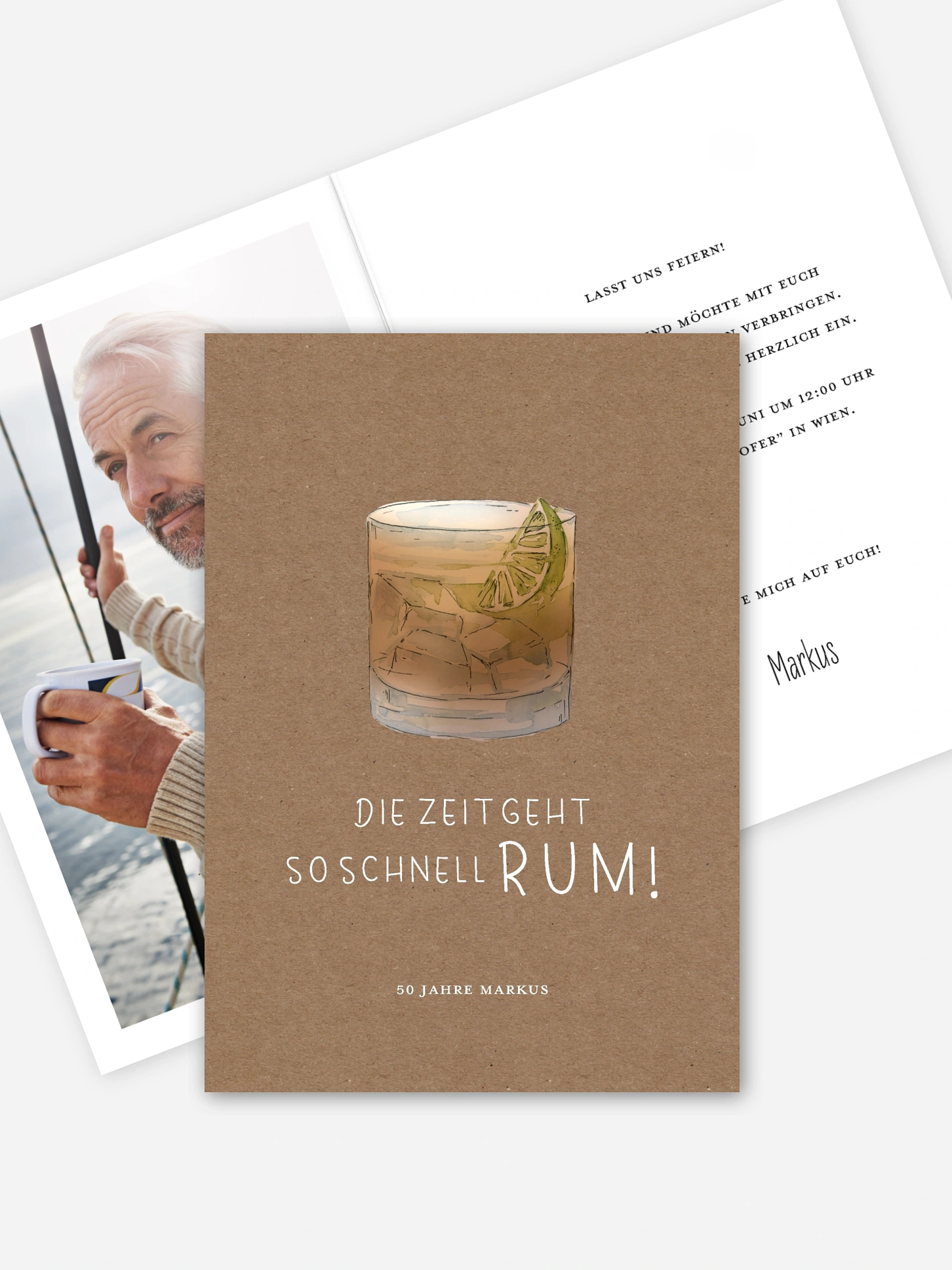 Einladung 50. Geburtstag Rum