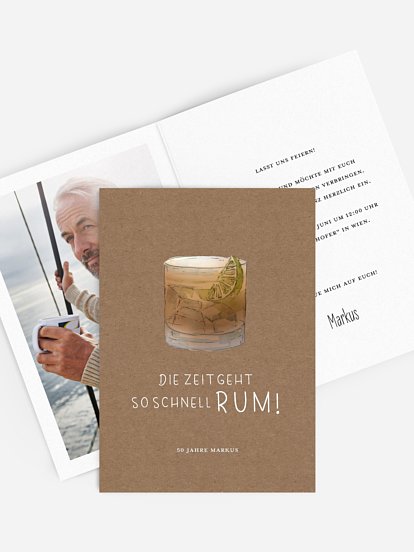 Einladung 50. Geburtstag Rum