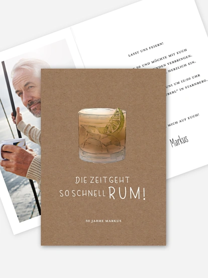 Einladung 50. Geburtstag Rum