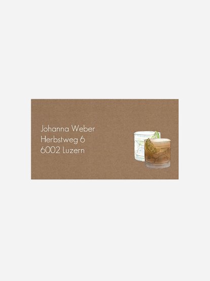 Empfängeraufkleber Geburtstag Rum