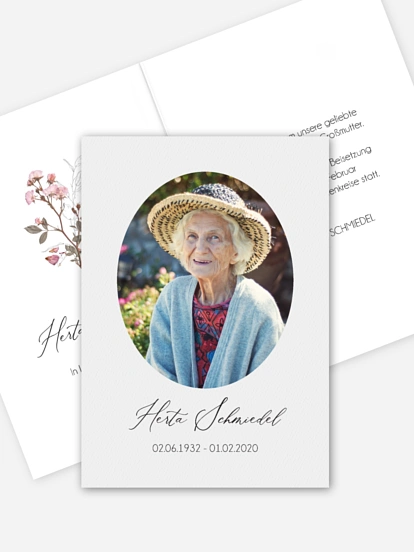 Trauerkarte Flower Portrait