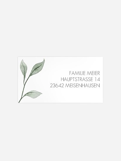 Empfängeraufkleber Trauer Eukalyptusblätter