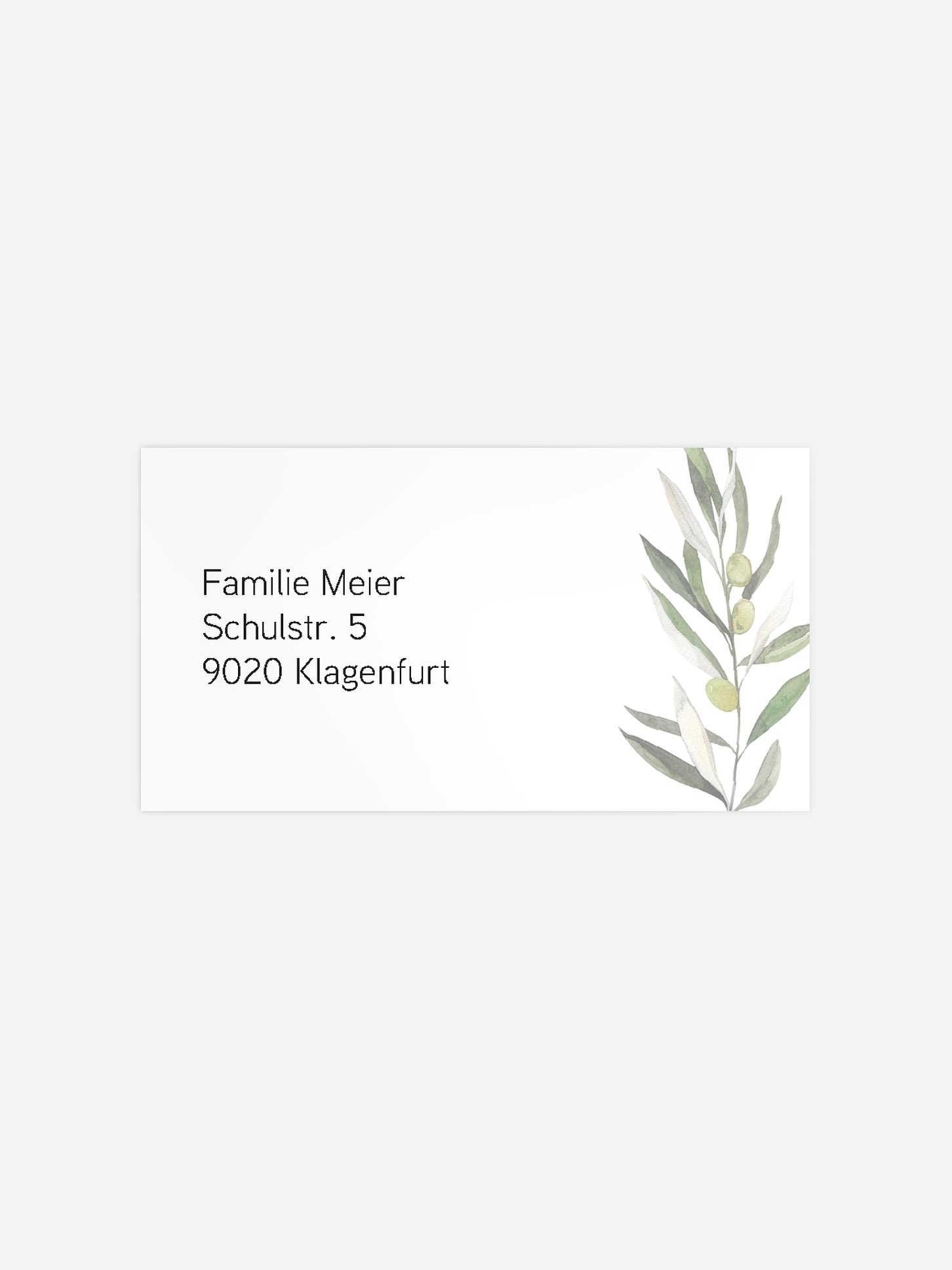 Empfängeraufkleber Trauer Trauerzweige
