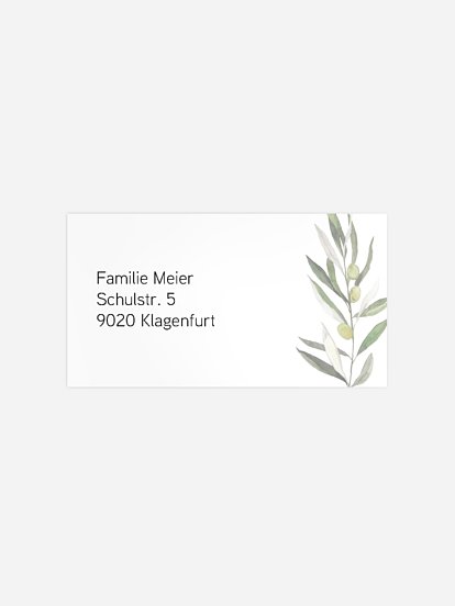 Empfängeraufkleber Trauer Trauerzweige