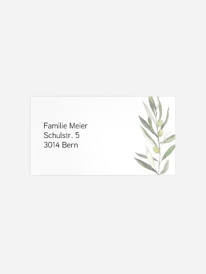 Empfängeraufkleber Trauer Trauerzweige