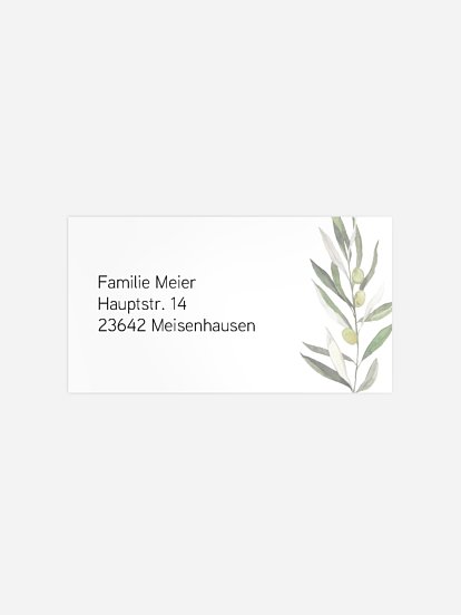 Empfängeraufkleber Trauer Trauerzweige