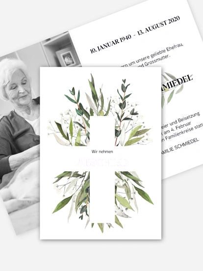 Trauerkarte Trauerzweige