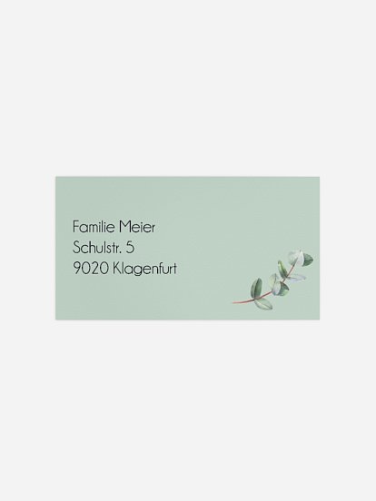 Empfängeraufkleber Trauer Leaves Portrait