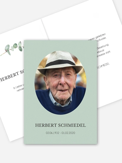 Trauerkarte Leaves Portrait