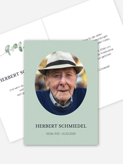 Trauerdanksagung Leaves Portrait