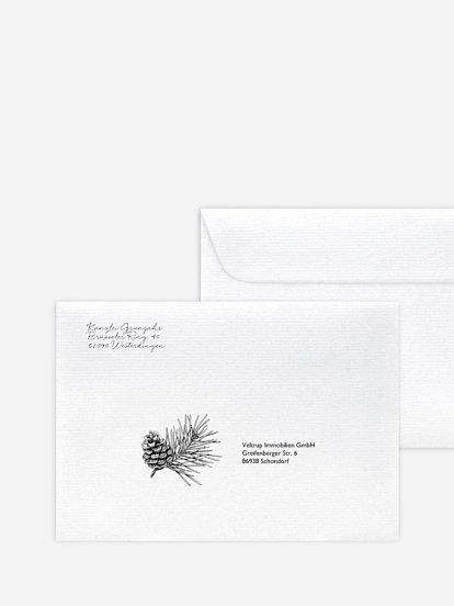 Bedruckte Umschläge geschäftl. Weihnachten Pinebranch