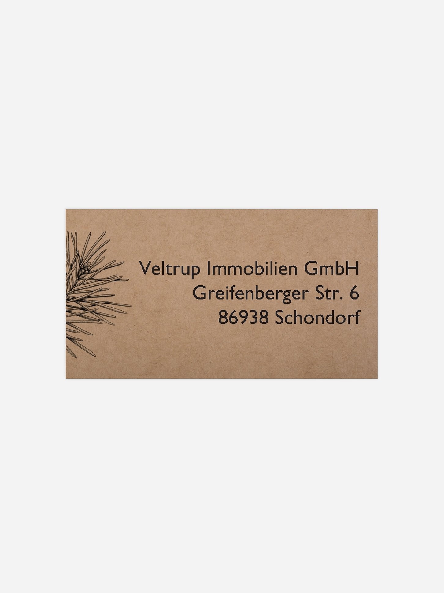 Empfängeraufkleber geschäftl. Weihnachten Pinebranch
