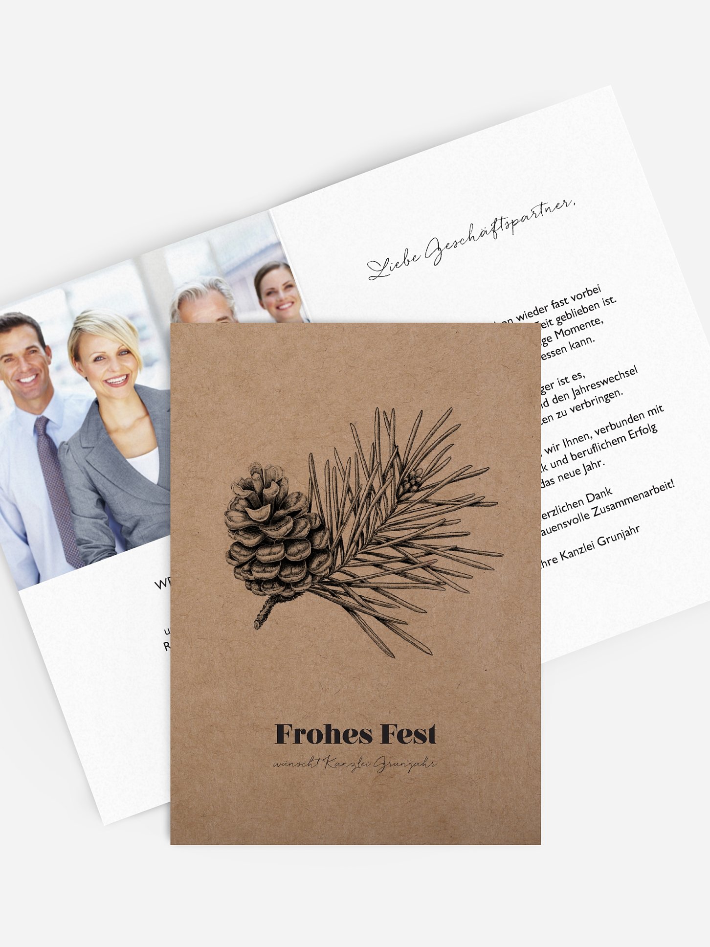 Geschäftliche Weihnachtskarte Pinebranch