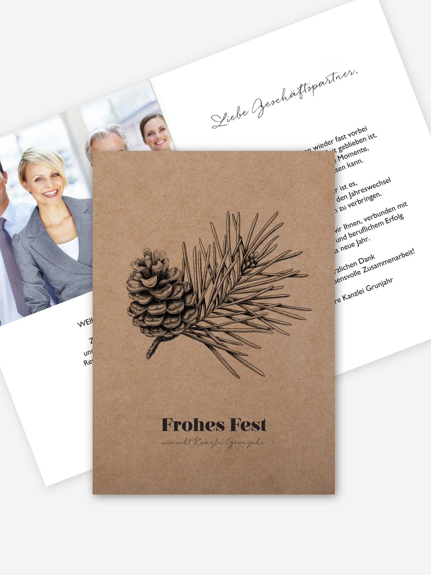 Geschäftliche Weihnachtskarte Pinebranch