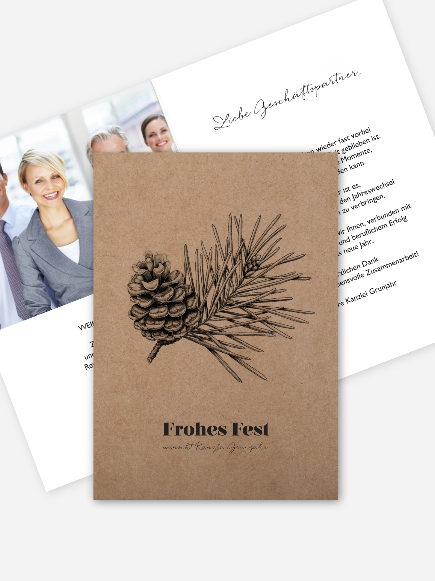 Geschäftliche Weihnachtskarte Pinebranch