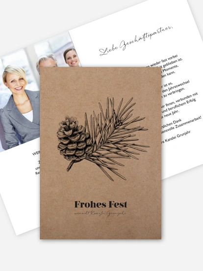 Geschäftliche Weihnachtskarte Pinebranch
