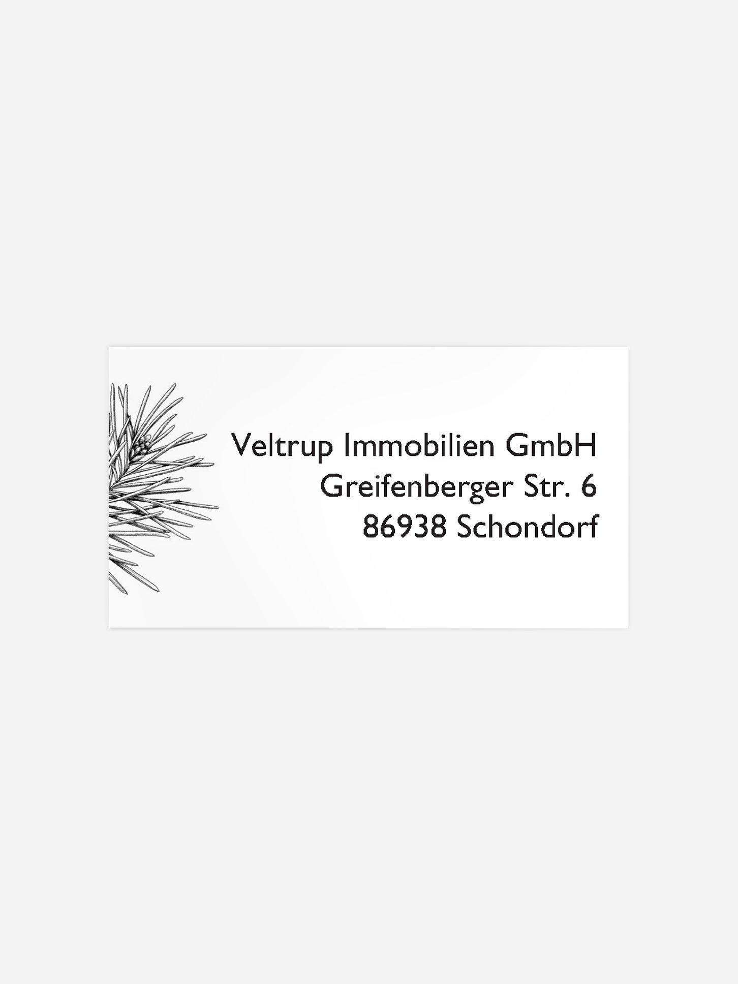 Empfängeraufkleber geschäftl. Weihnachten Pinebranch Kraftpapier