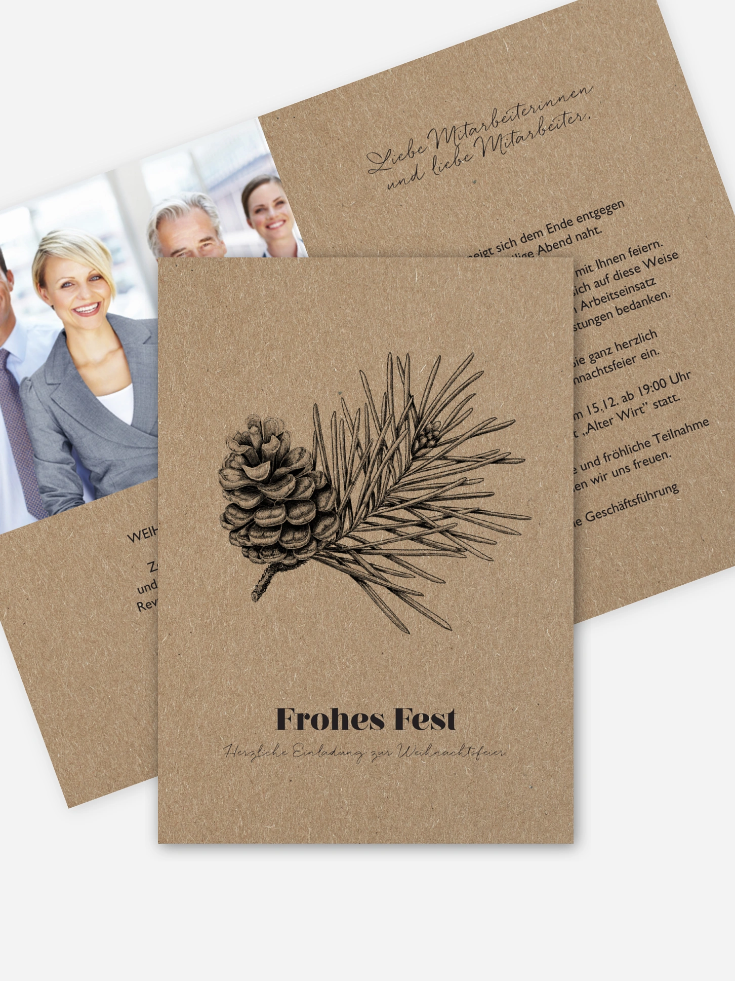Weihnachtsfeier Pinebranch Kraftpapier