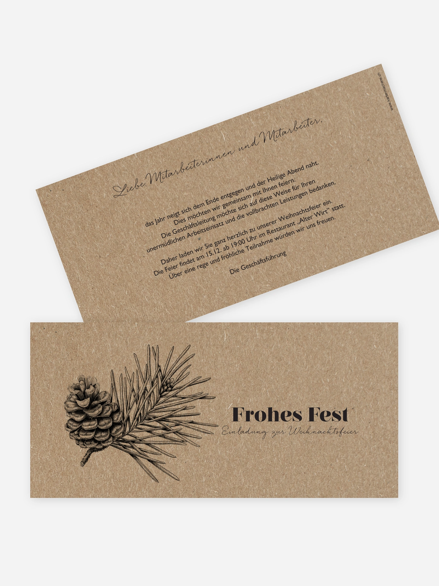 Weihnachtsfeier Pinebranch Kraftpapier