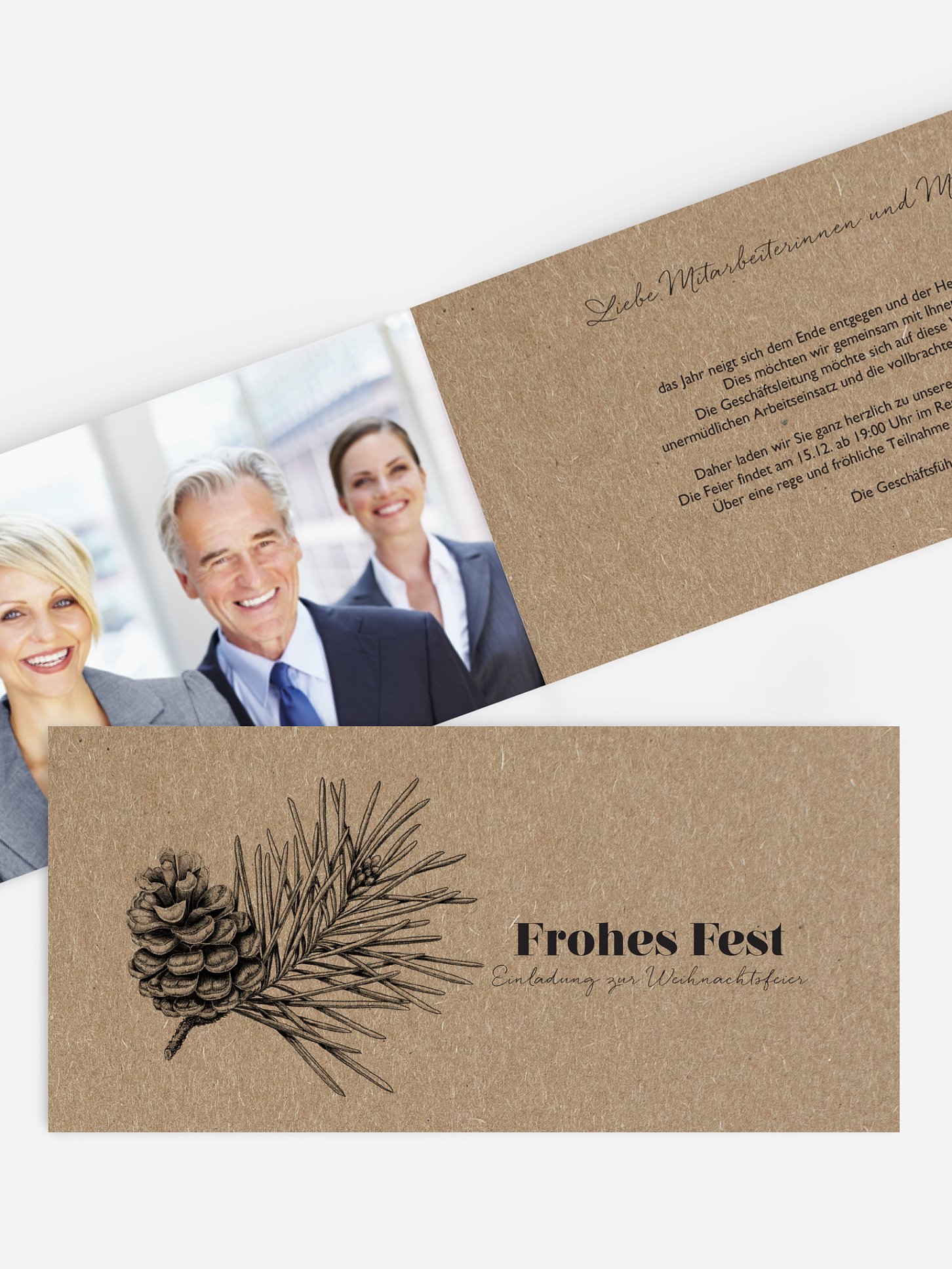 Weihnachtsfeier Pinebranch Kraftpapier