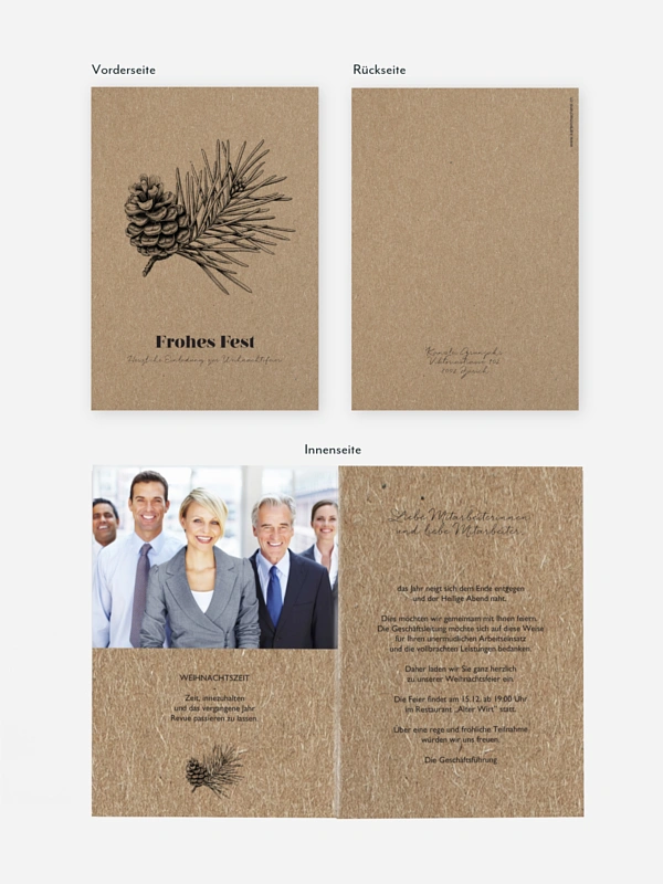 Weihnachtsfeier Pinebranch Kraftpapier