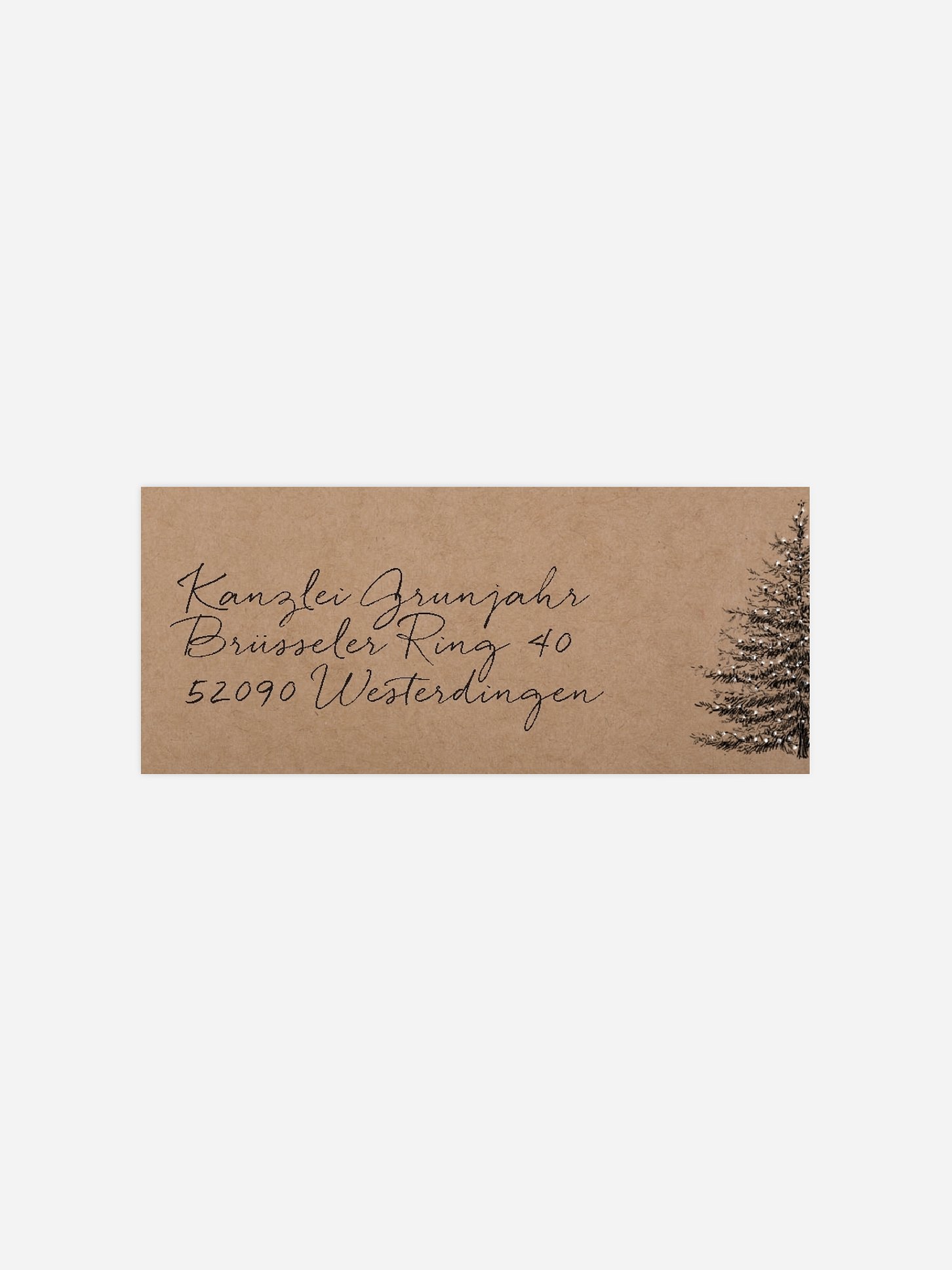 Absenderaufkleber geschäftl. Weihnachten Pinetree