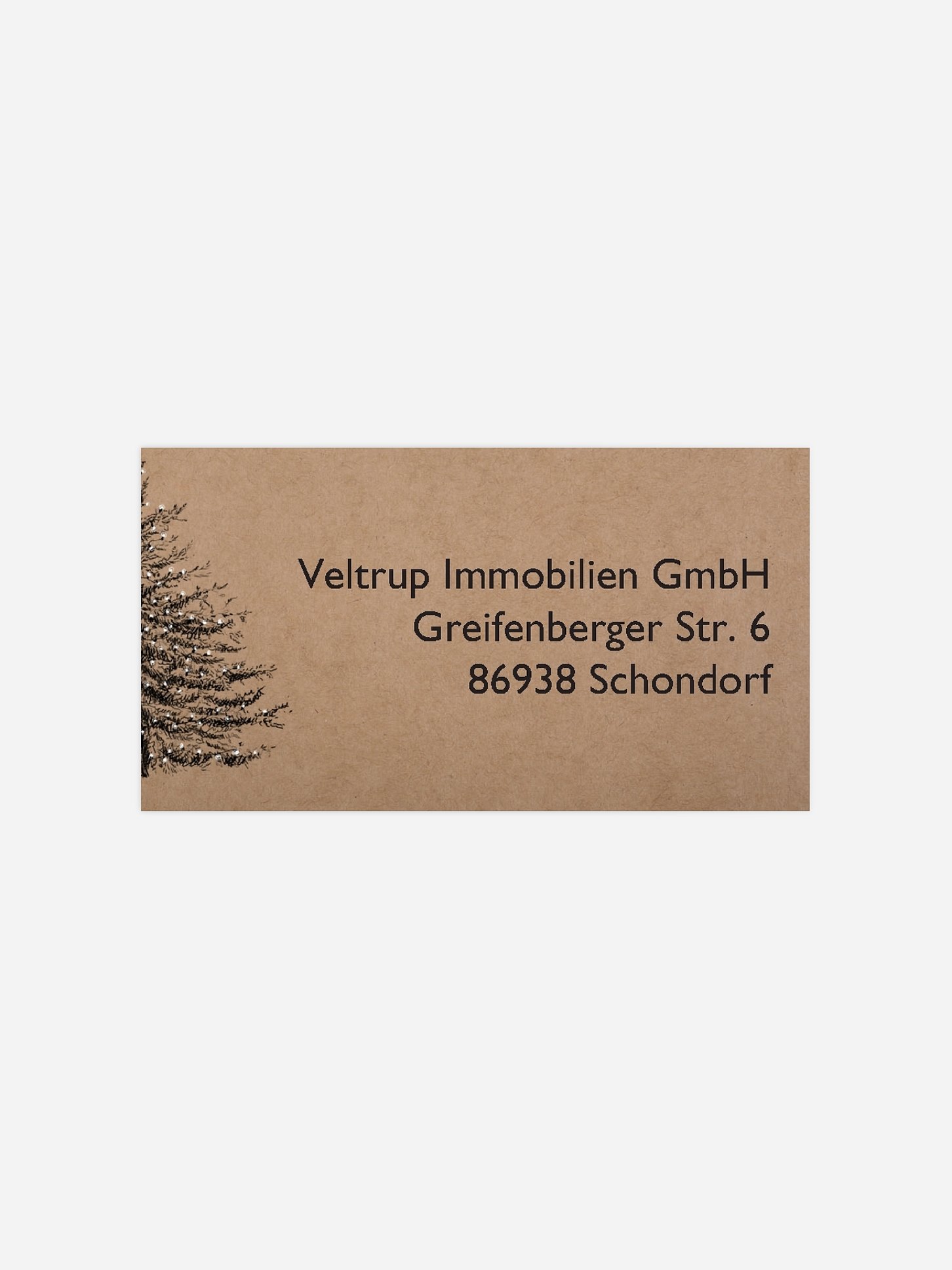 Empfängeraufkleber geschäftl. Weihnachten Pinetree
