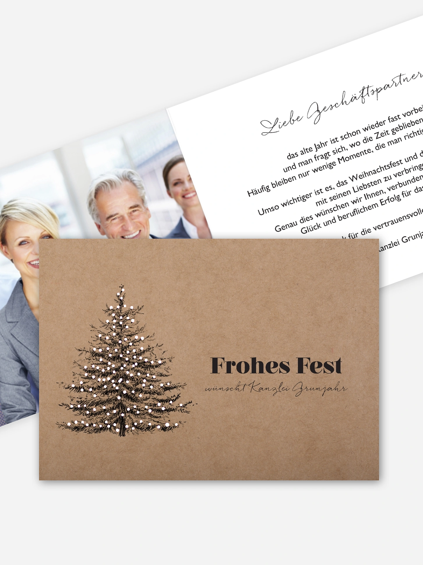 Geschäftliche Weihnachtskarte Pinetree