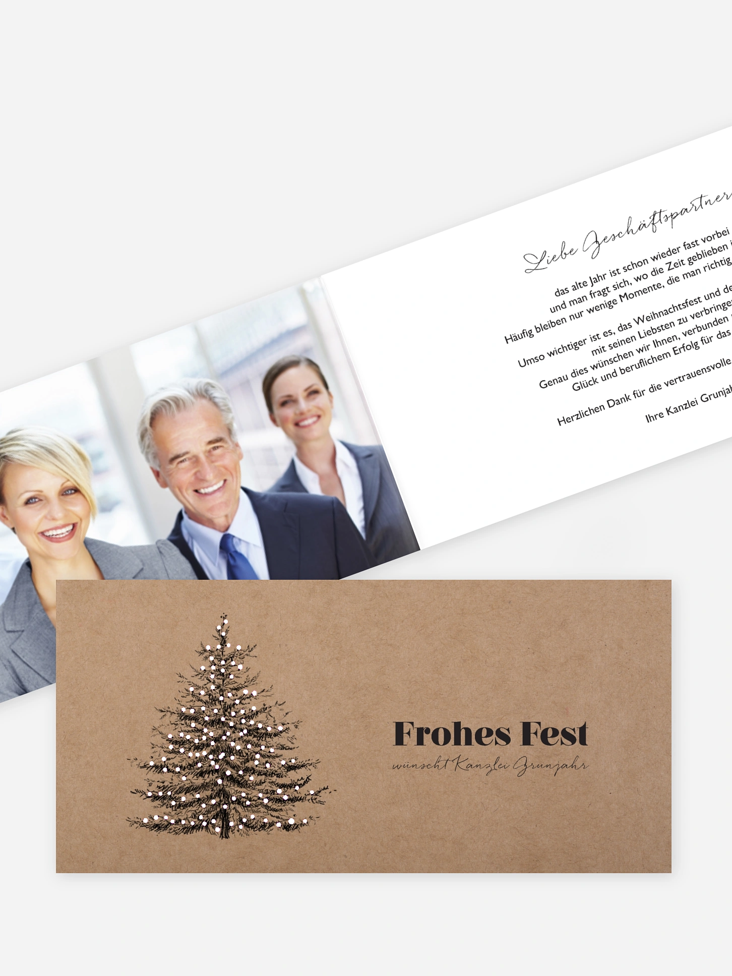 Geschäftliche Weihnachtskarte Pinetree