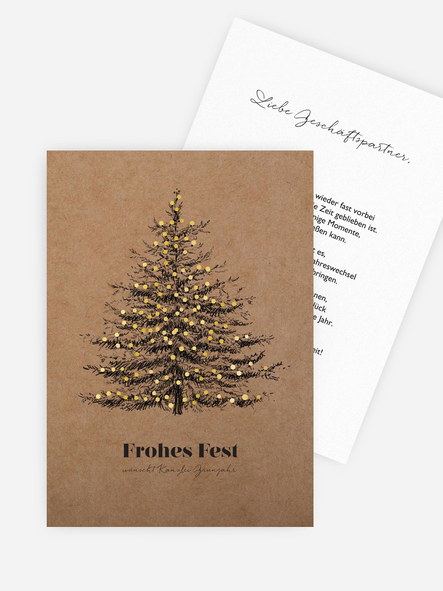 Geschäftliche Weihnachtskarte Pinetree