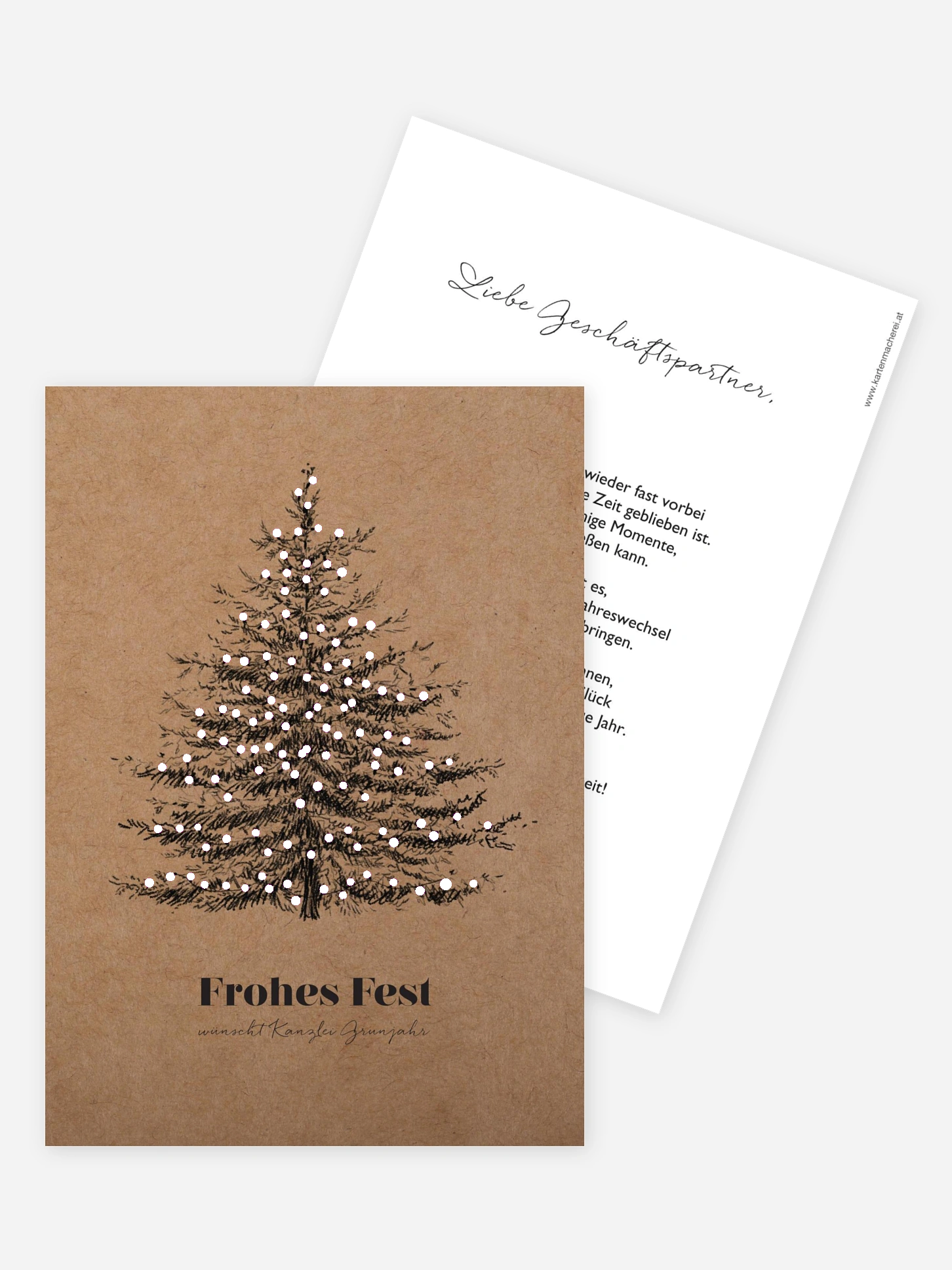 Geschäftliche Weihnachtskarte Pinetree