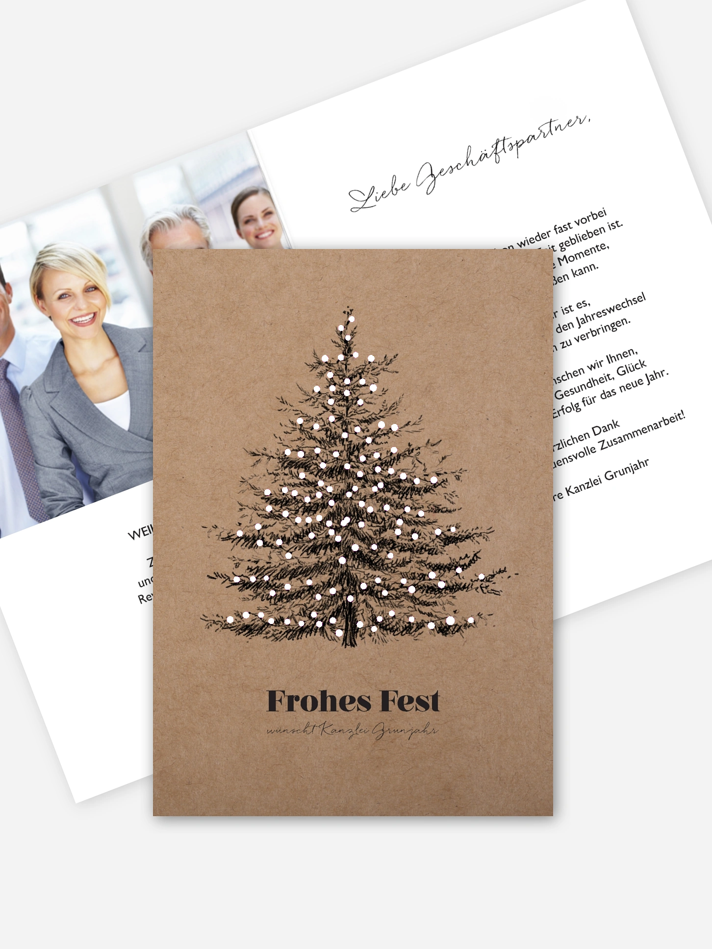 Geschäftliche Weihnachtskarte Pinetree
